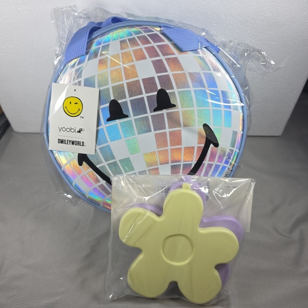 Back To School Smiley Lunchbox And Flower Ice Pack Set